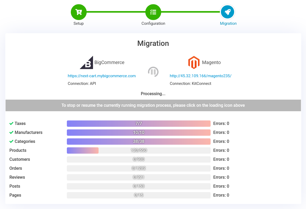 BigCommerce to Magento - step 3