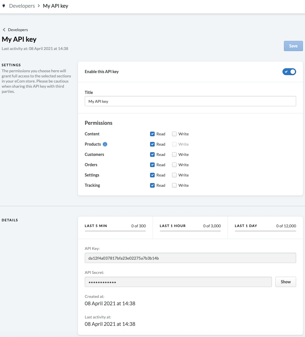 Lightspeed API Config