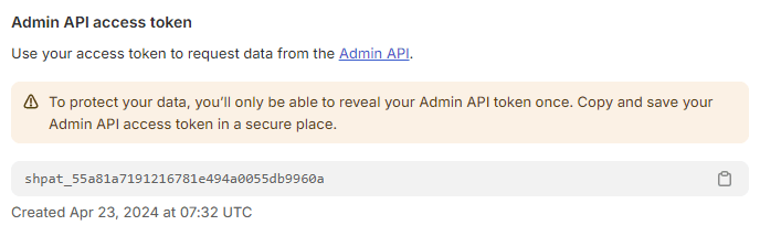 Shopify API Access Token
