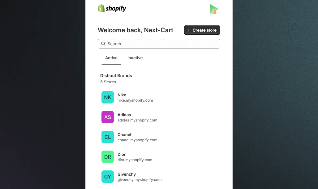 Shopify Multiple Stores