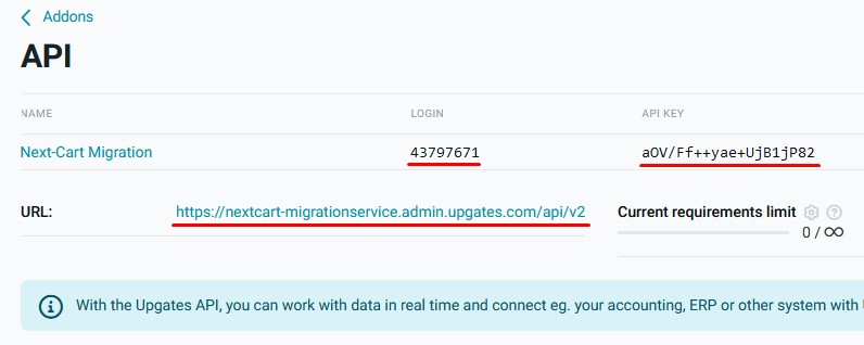 Upgates API Key