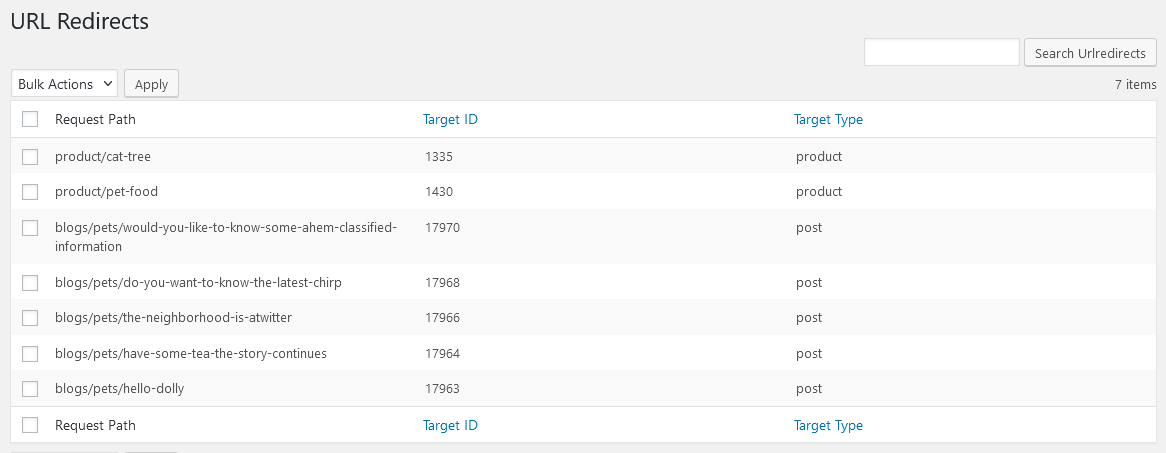 WooCommerce 301 Redirects