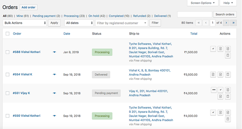 WooCommerce Orders
