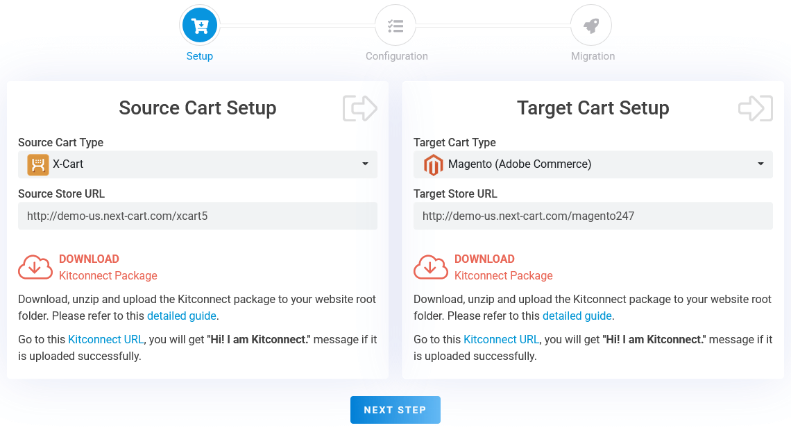 X-Cart to Magento - Setup Connection