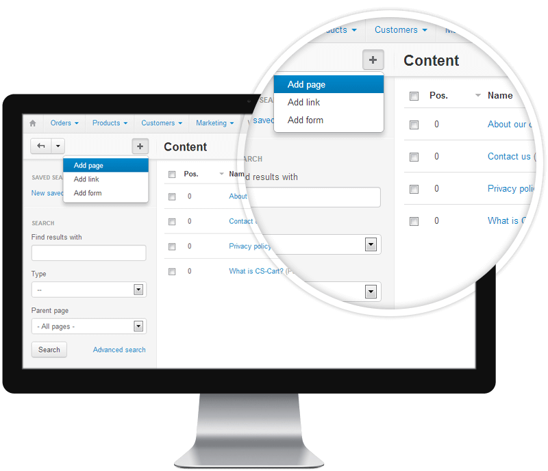 CS-Cart Admin Interface