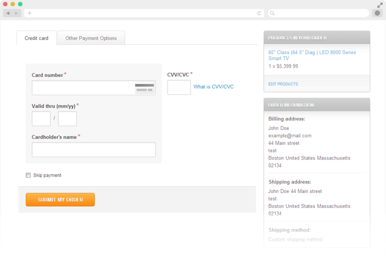CS-Cart Checkout Payment