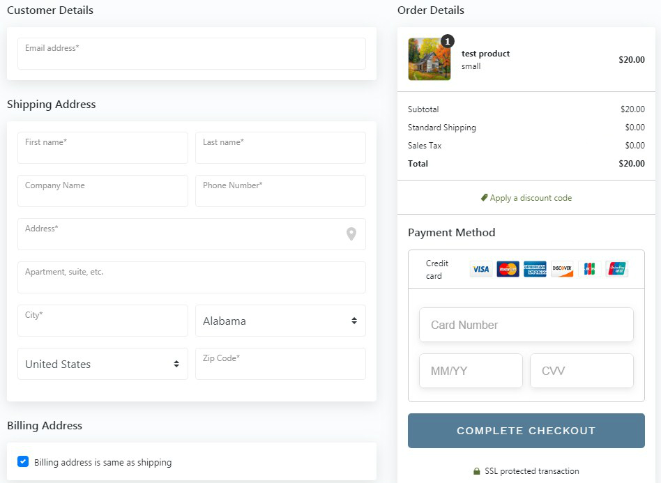 Squares integrated with Shopify