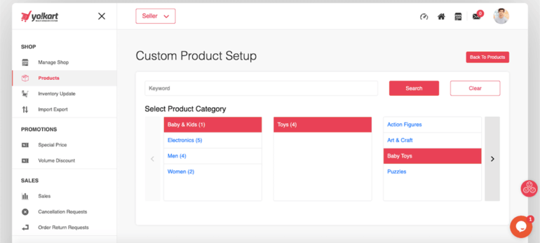 Vendors can add and manage products easily on Yo!Kart website