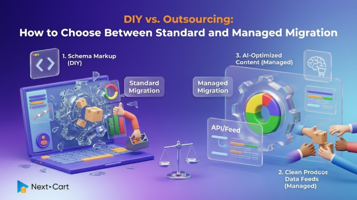DIY vs. outsourcing eCommerce re-platforming: How to choose between Standard and Managed Migration for your store